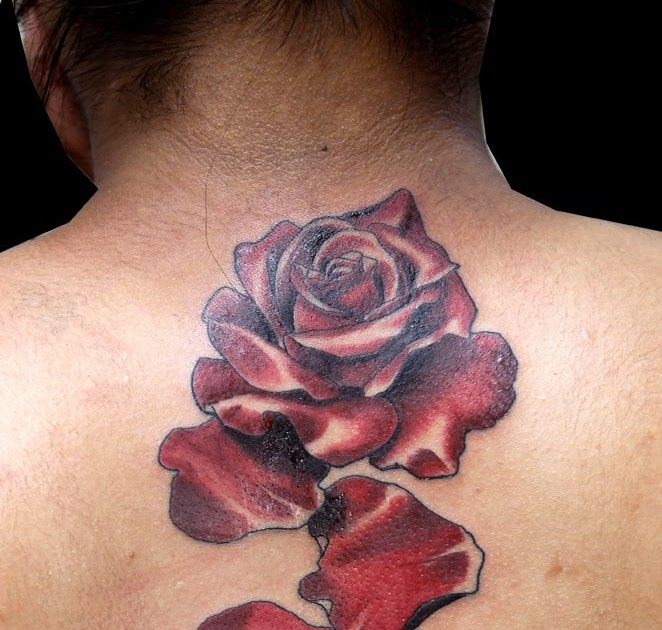 Rose With Falling Petals Tattoo