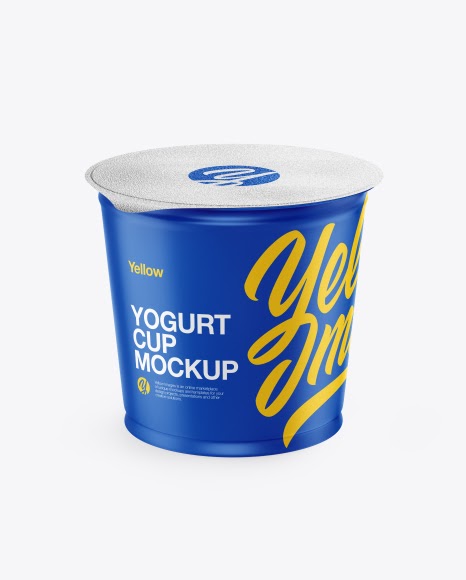 Download Psd Mockup Cream Cup Dairy Dessert High Angle Shot Matte Mockup Pack Package Plastic Sour Yogurt Psd