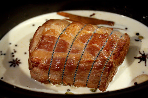 Pork neck in slow cooker