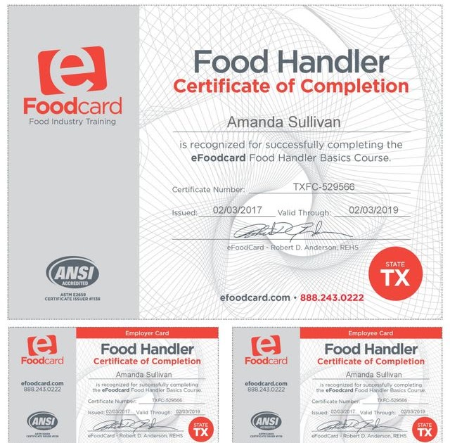 Food Handlers Certification Texas - Food Safety Manager Certification ...