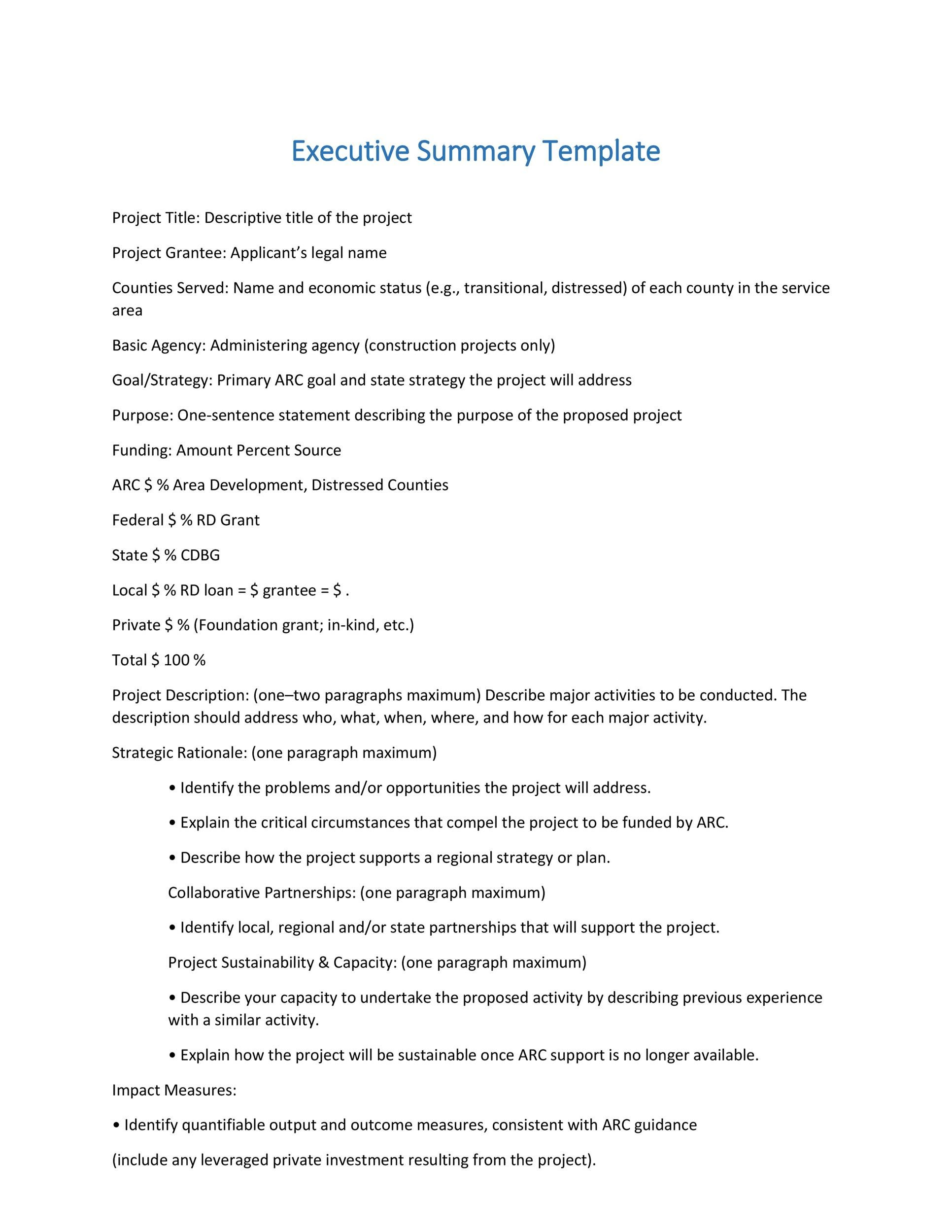 Executive Summary Template Apa Master Template