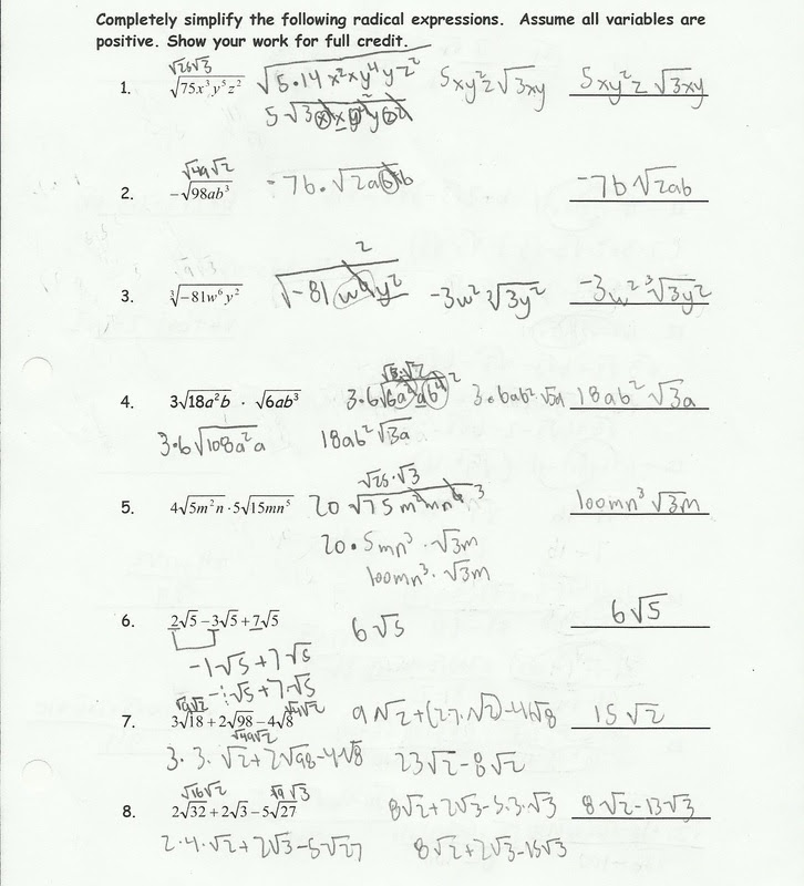 33 Simplifying Radicals Worksheet 1 - Notutahituq Worksheet Information