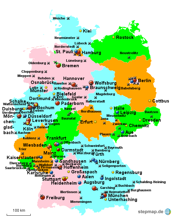 1. Bundesliga Vereine Karte - Die Fußball-Bundesliga-Logo-Tabelle