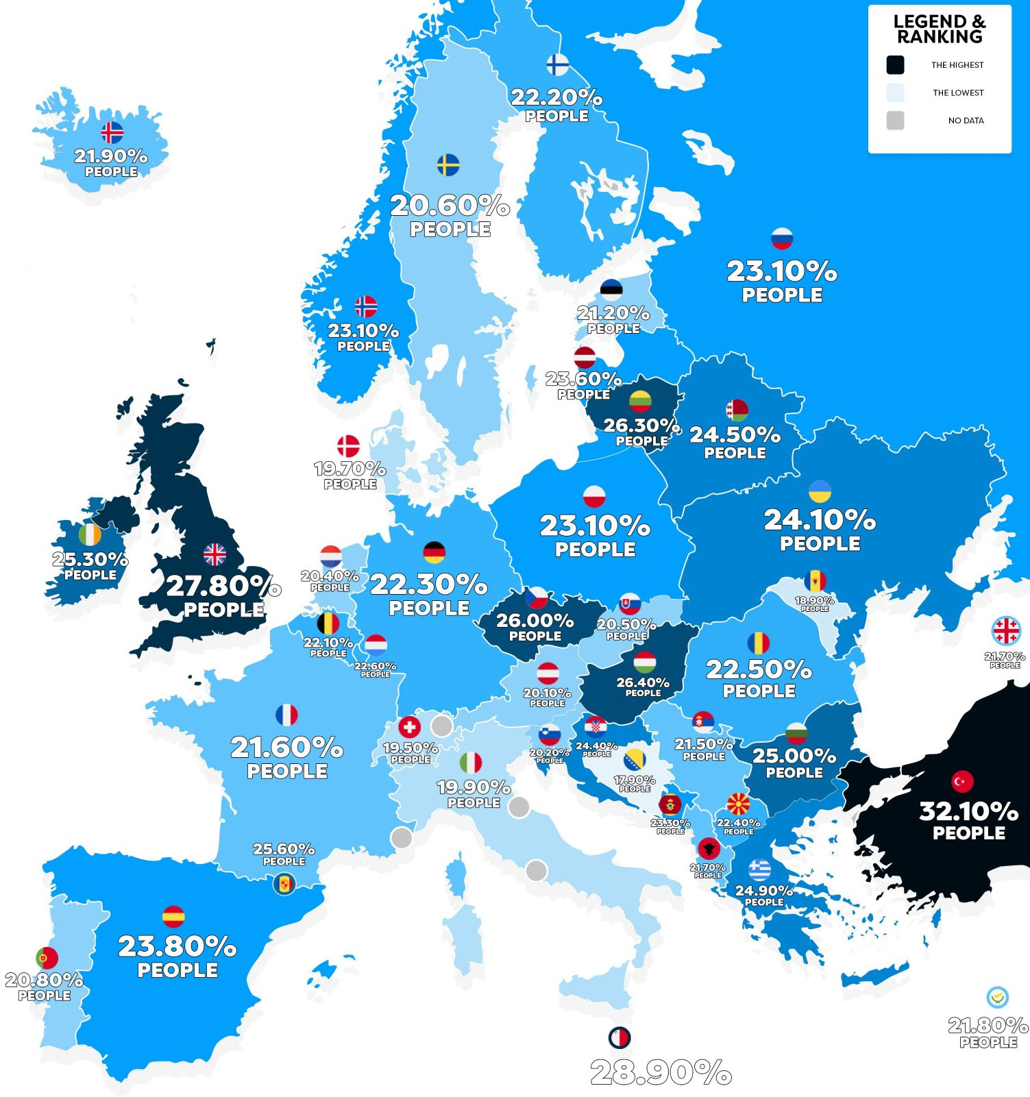 European Adult Obesity Rates per Country Adult Obesity Rates in Europe