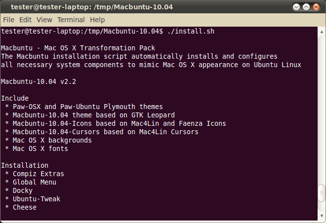 Macbuntu start