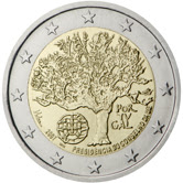 Face comemorativa da moeda de €2 Face comemorativa da moeda de €2