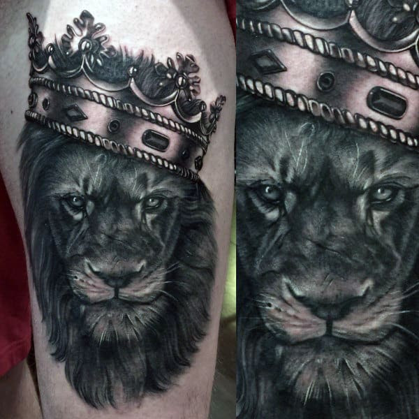 50 Lion  With Crown  Tattoo  Designs  For Men Royal Ink Ideas 