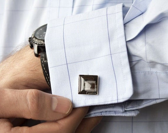 Men's cufflinks - Techie cufflinks - Brown Circuit board - Geekery - Geeky Cufflinks