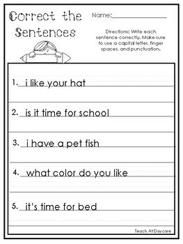 Correct The Sentence Worksheet - Escolagersonalvesgui