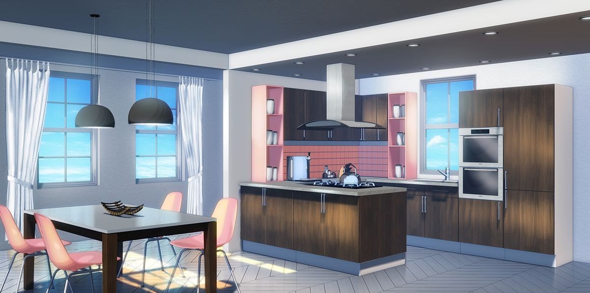 Anime Kitchen Background - I'm alive and man do background take some