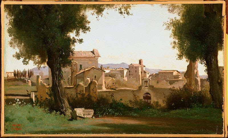 File:Jean-Baptiste-Camille Corot - View from the Farnese Gardens, Rome - Google Art Project.jpg