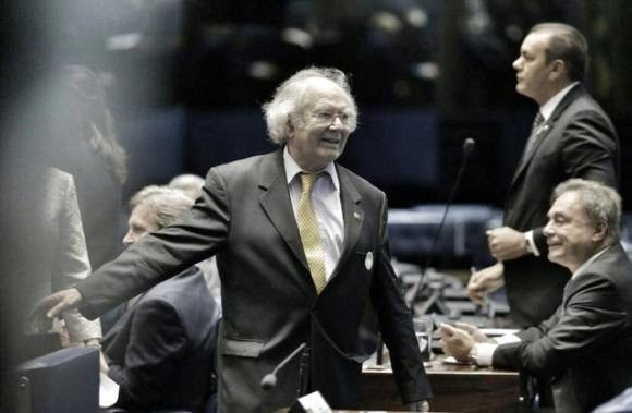 El Premio Nobel de la Paz, Adolfo Pérez Esquivel, irrita a opositores brasileños al denunciar intento de Golpe de Estado en el Senado de ese país. Foto: @PrensaPEsquivel.