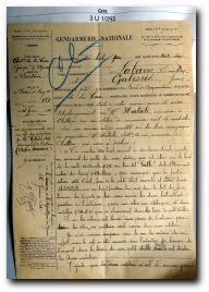 rapport de gendarmerie de 1932 suite au cambriolage subit par Noël Natali à Aullène