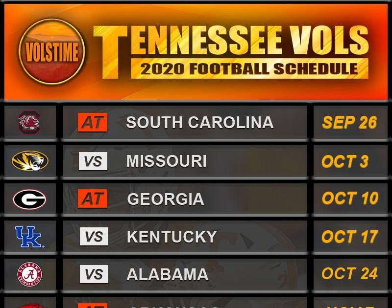 Ut Vols Football Schedule 2020 BrianaLarkin