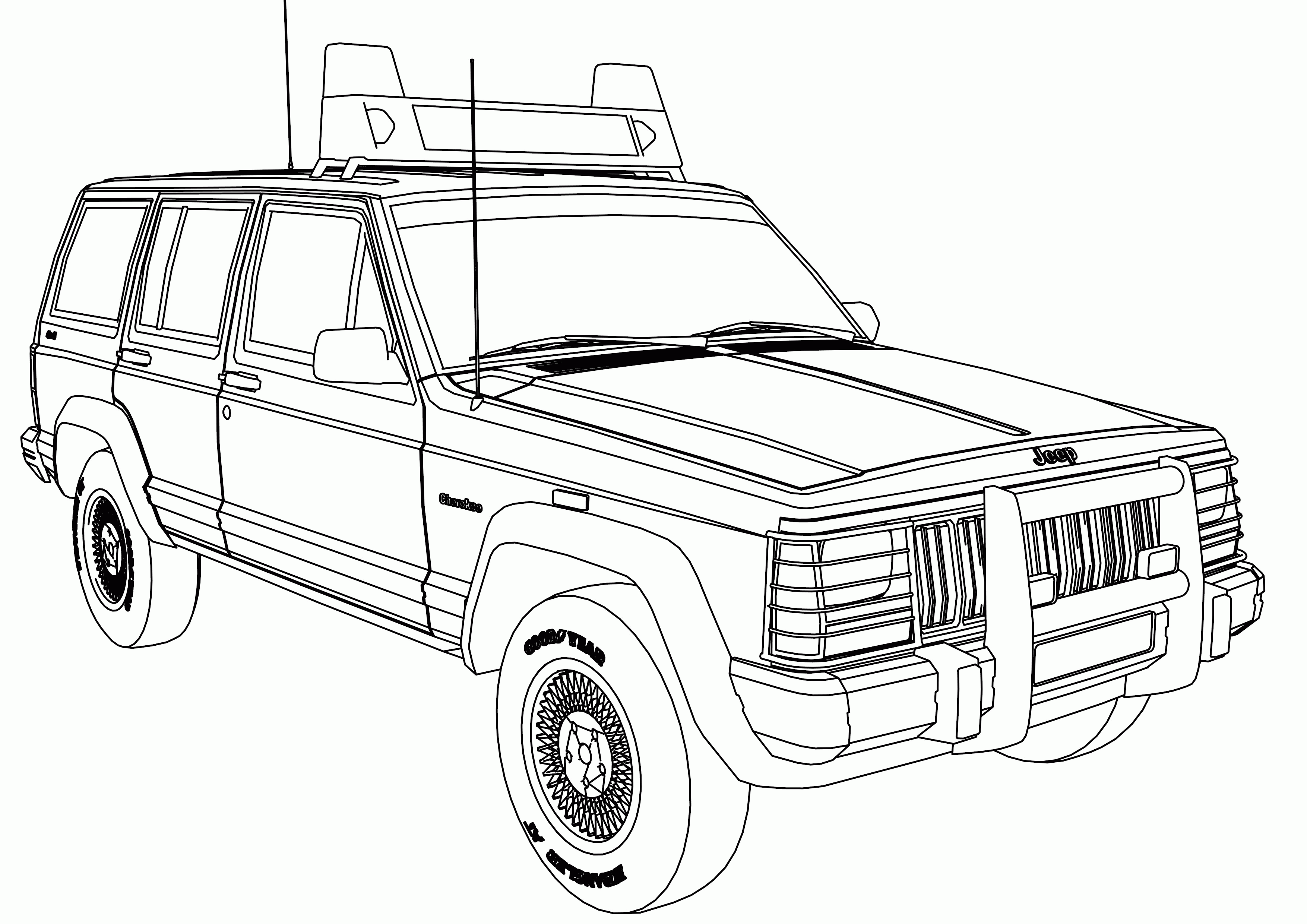 Jeep Cherokee Coloring Pages : Jeep Grand Cherokee Coloring Pages Page