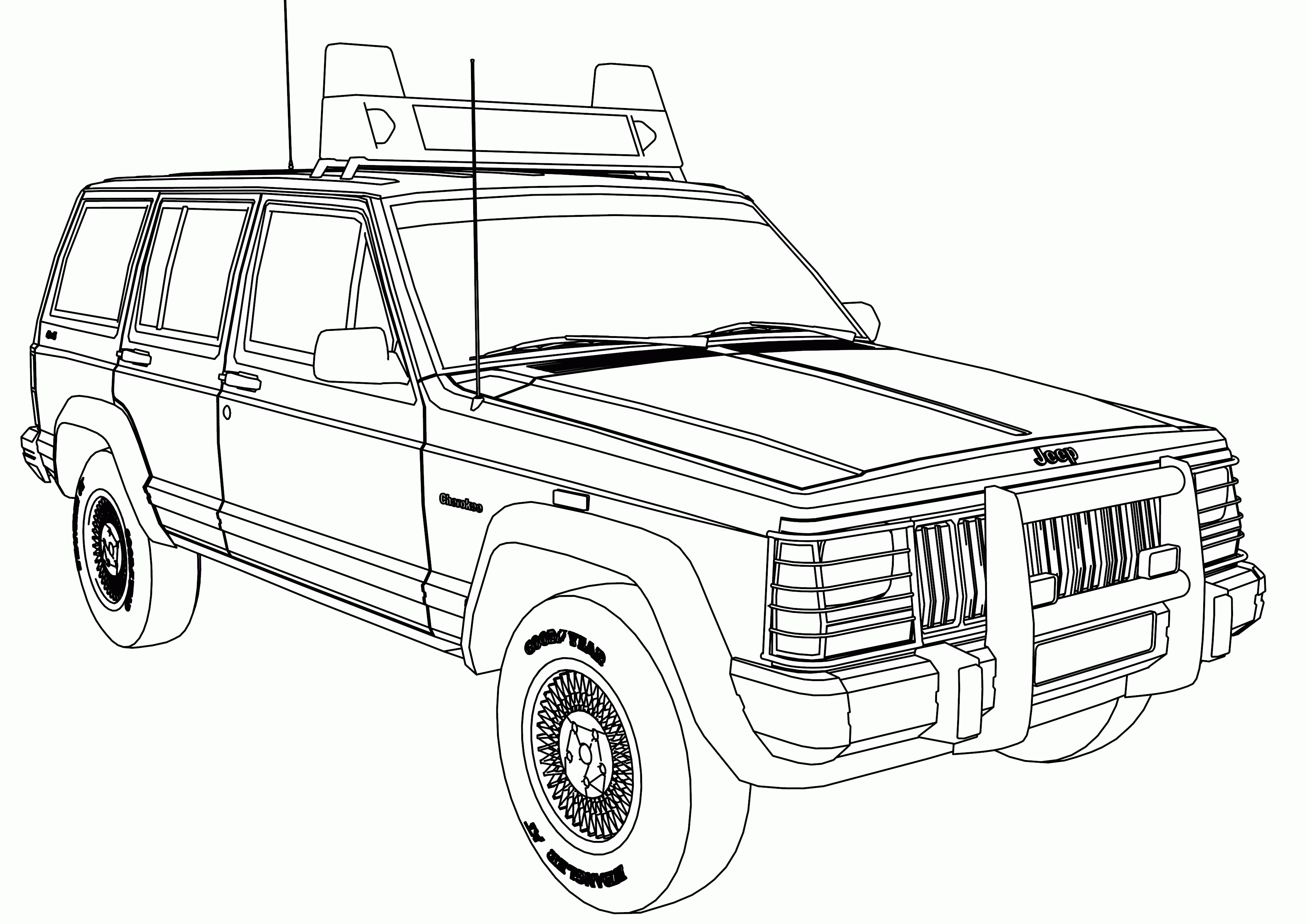 Jeep Cherokee Coloring Pages  Jeep Grand Cherokee Coloring Pages Page