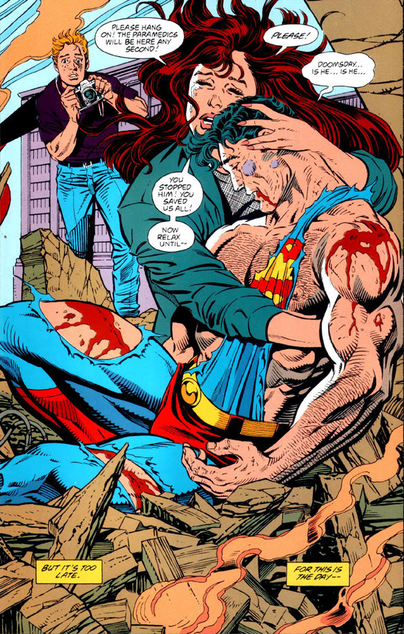 'Here, Lois, rub this Kryptonite all over him to sooth his wounds!'