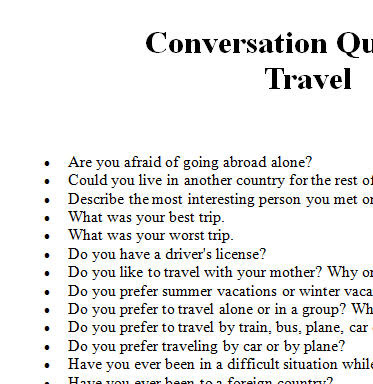 travelling dialogues english