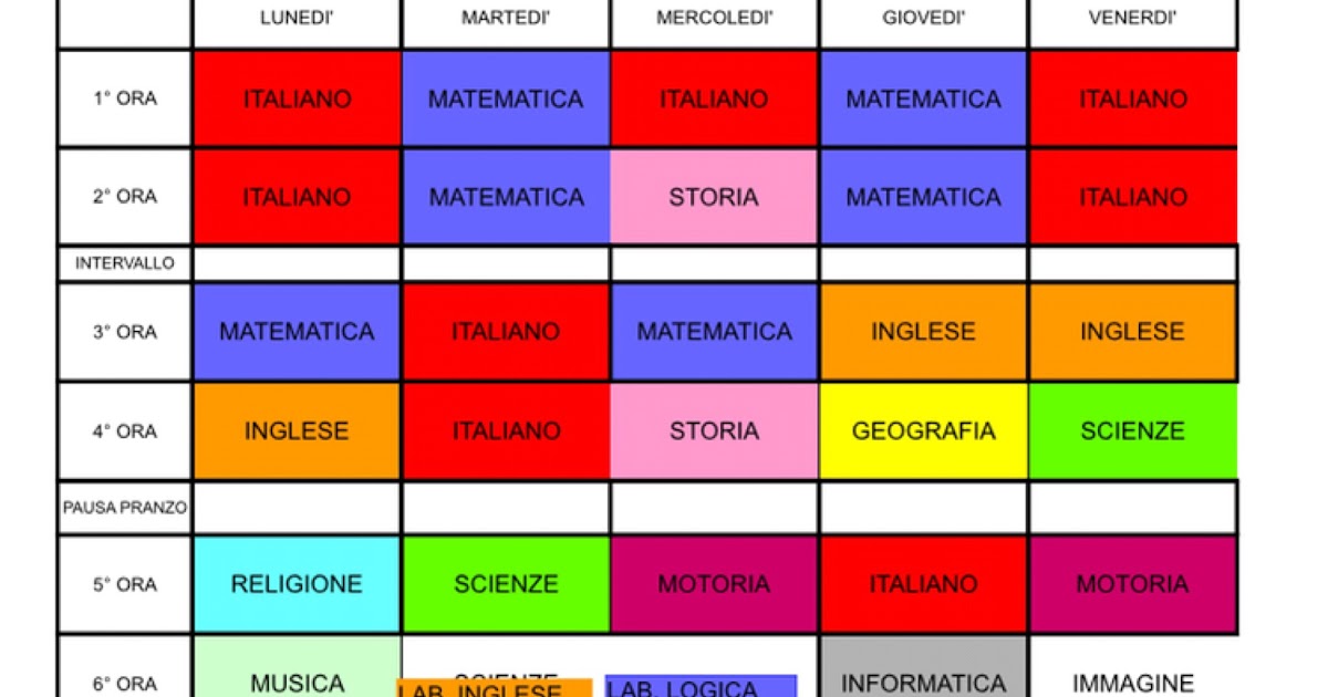 Quadro Orario Scuola Primaria 27 Ore mordawn