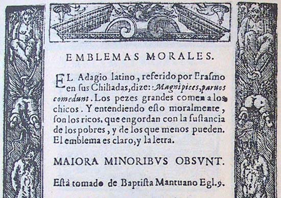 Covarrubias, Emblemas morales, 1611, Emblem I.88, commentary