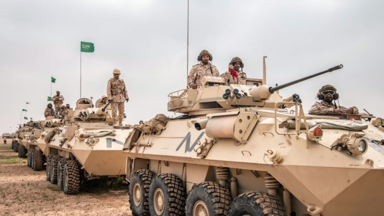 File Photo: A handout photograph released by the official Saudi Press Agency (SPA) shows Saudi soldiers on armored vehicles during the multi-national military exercise. EPA, SAUDI PRESS AGENCY / HANDOUT HANDOUT EDITORIAL USE ONLY