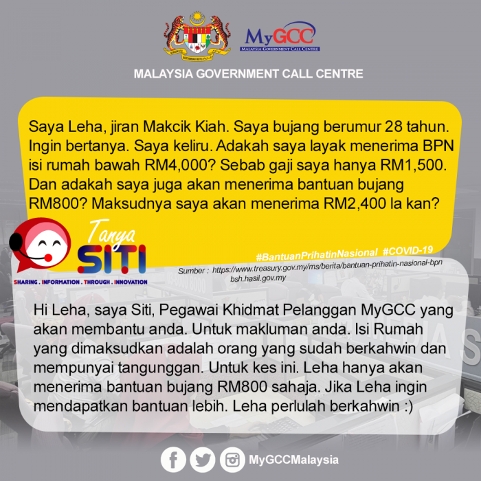 Bantuan Prihatin Nasional Orang Bujang  Omong j