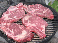 steaks on the grill