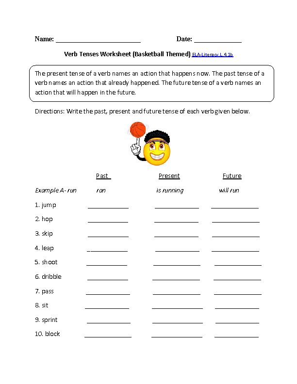 grade 4 tenses worksheet