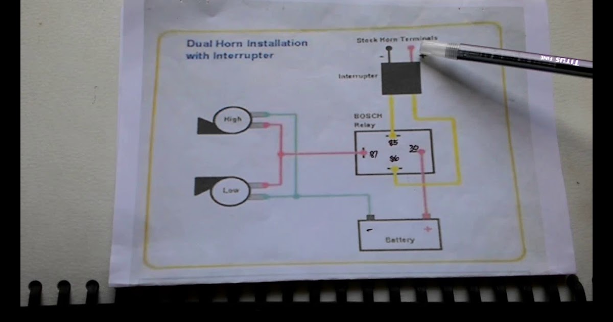 Dual Horn 5 Pin Relay Wiring Diagram : 5 Wire Horn Diagram Electrical