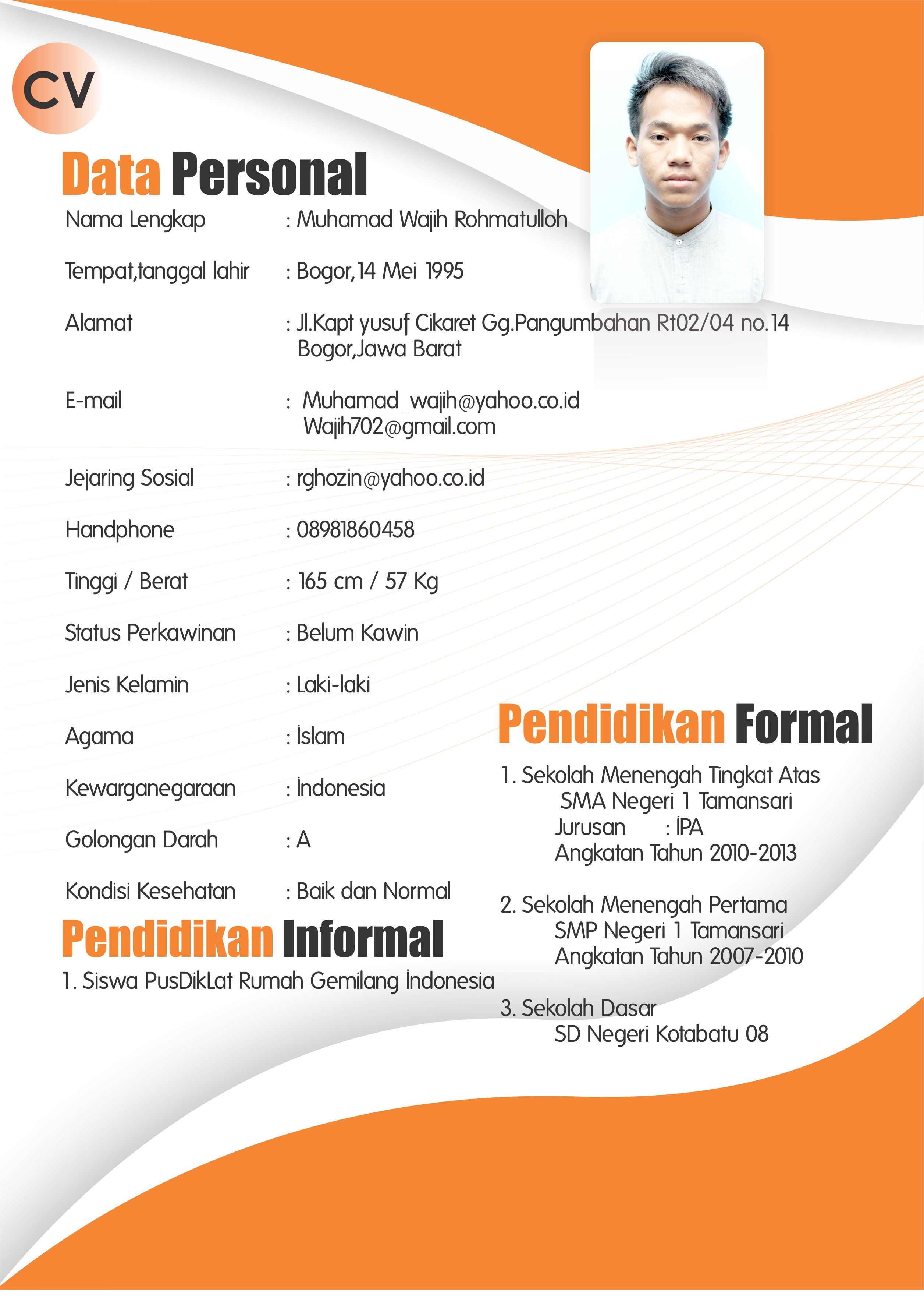 Cv Template Bahasa Indonesia Free Resume Templates - Gambaran