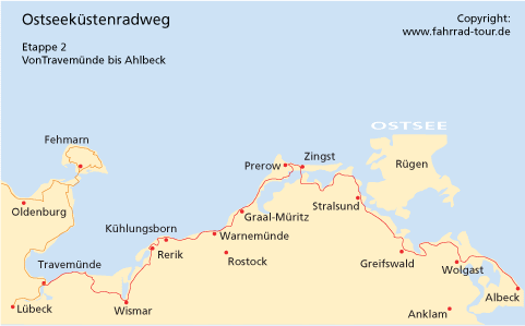 Ostseeküstenradweg Karte Kostenlos | Karte