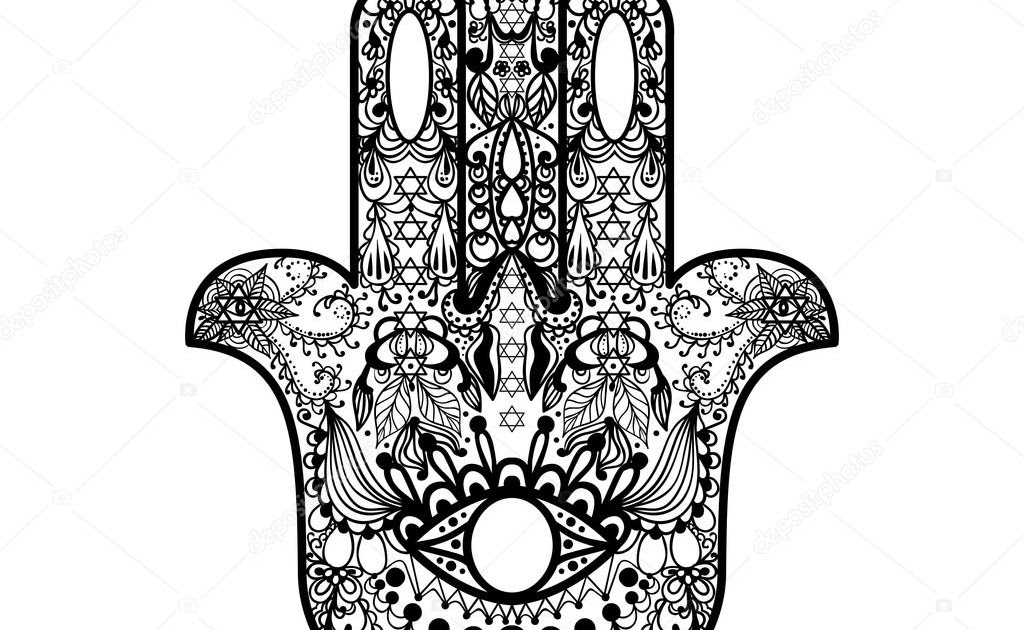 Hamsa Hand Free Svg / Vector illustration. Hamsa on a white background