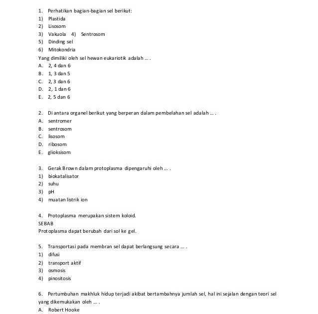 Soal Pas Biologi Kelas 11 Semester 1 Doc Binca Books