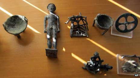 Recovered objects stolen from a museum in Olympia, Greece in February (24 Nov)