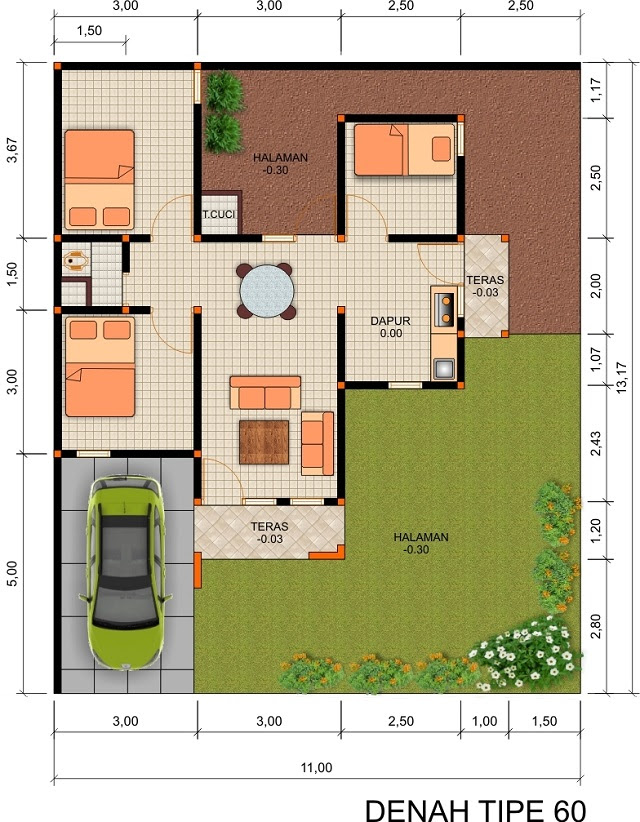 Desain Rumah Tipe 60 Hunian Nyaman dan Ideal Untuk Desain Rumah Tipe 60 Hunian Nyaman dan Ideal Untuk