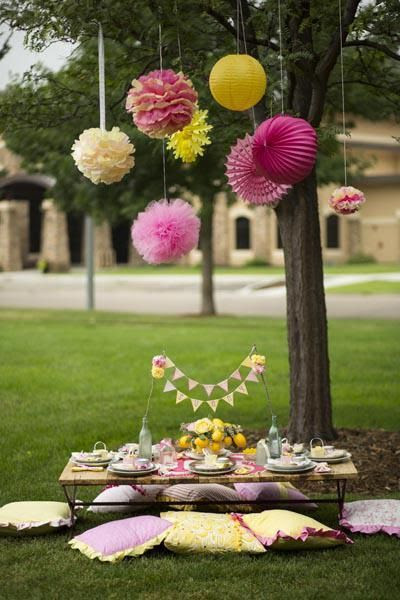 having a tea party