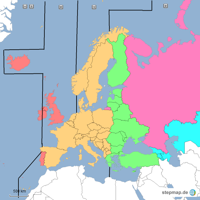Zeitzonen Karte Europa | Karte