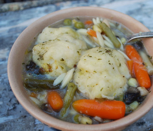 Vegetable Leek Soup with dumplings