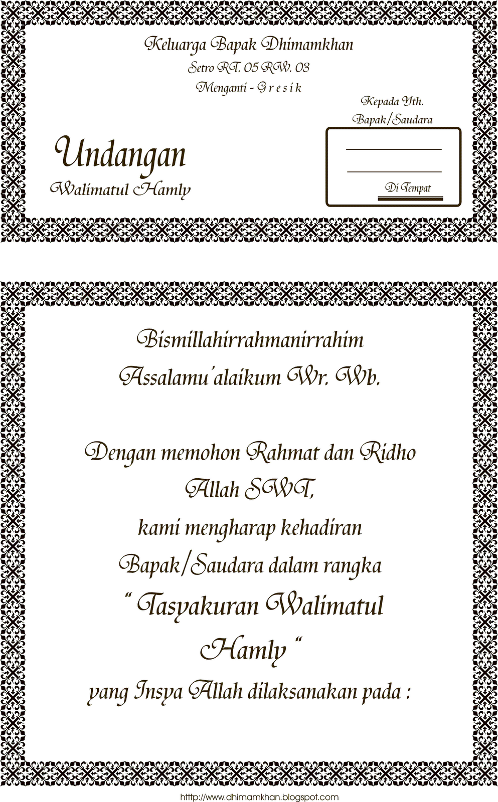 Arti Tasyakur Walimatul Khitan