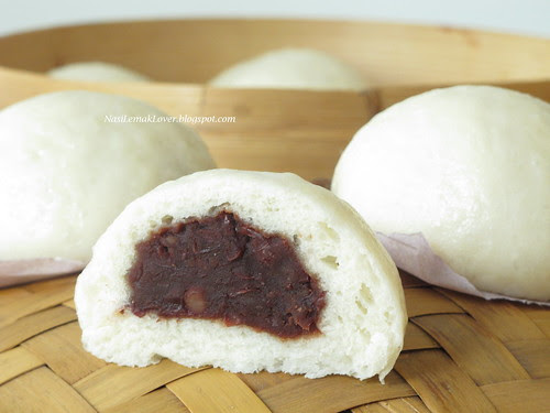 Red bean Pau (steamed buns)