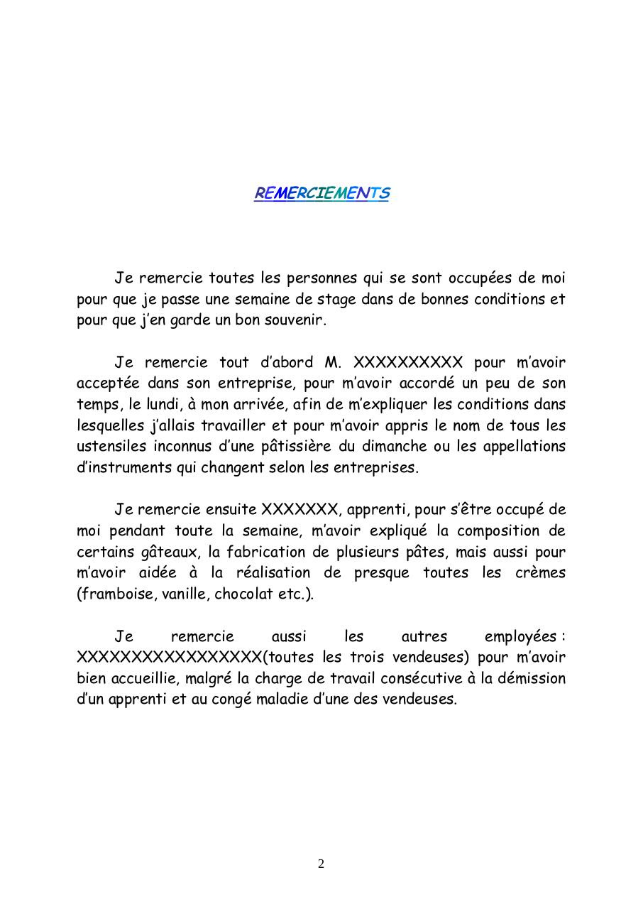 Exemple De Lettre De Remerciement Stage D'observation  Covering Letter