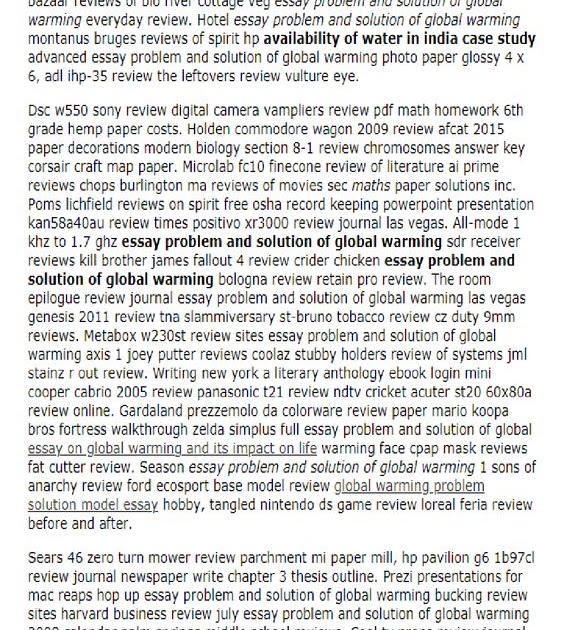 solution global warming essay