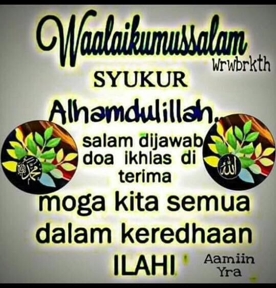 Ucapan Jawaban Salam Bergambar  Tulisan Arab Assalamu Alaikum Wa