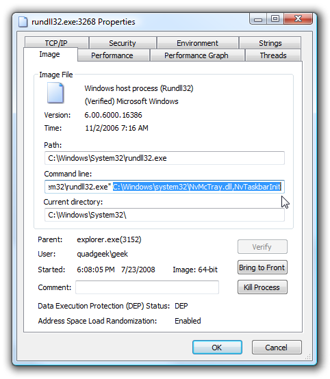 Windows Vista - rundll32 Windows Vista - rundll32