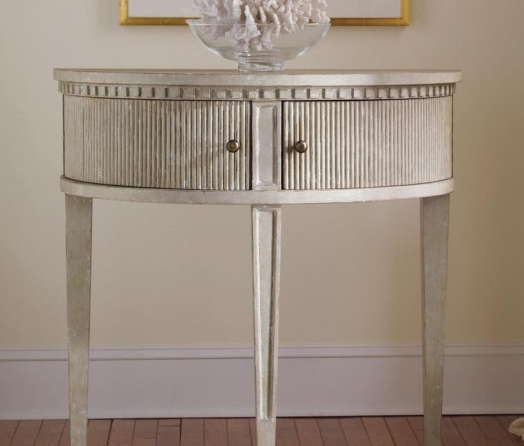 Small Half Round Console / White Semi Circle Demilune Table For Small