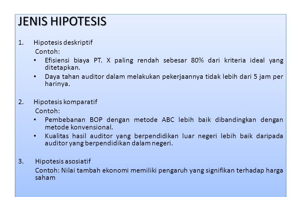 Contoh Hipotesis Dalam Laporan Penelitian Rasmi X