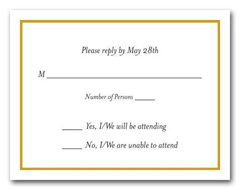 Goldenrod Border on White RSVP Cards, Reply Cards Goldenrod Border on White RSVP Cards, Reply Cards