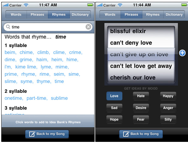 Best lyric writing app for iphone