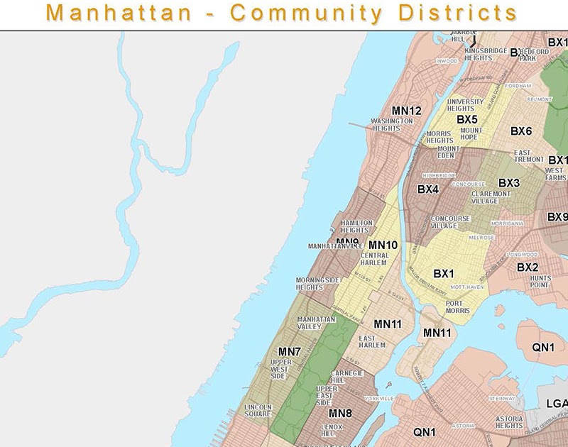 Manhattan New York Zip Code Map Campus Map