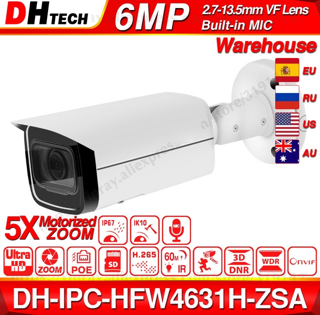 Cheap Price Dahua IPC-HFW4631H-ZSA 6MP IP Camera 2.7~13.5mm 5X Zoom VF